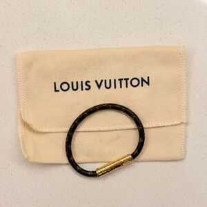 Louis Vuitton Brown Monogram Bracelet with Gold Accent